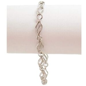 Rogers & Hollands Diamond Accent Sterling Silver Bracelet in Box 7.5”